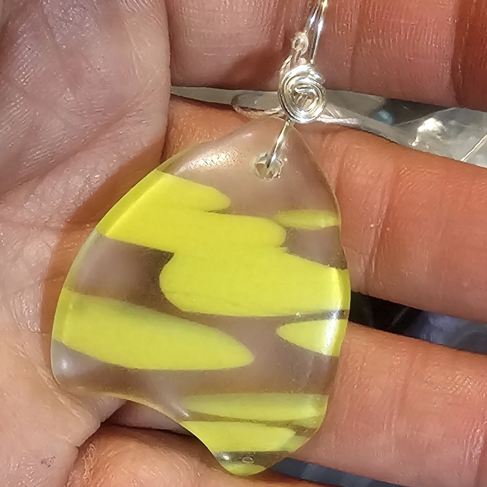 Yellow and Silver Swirl Pendant